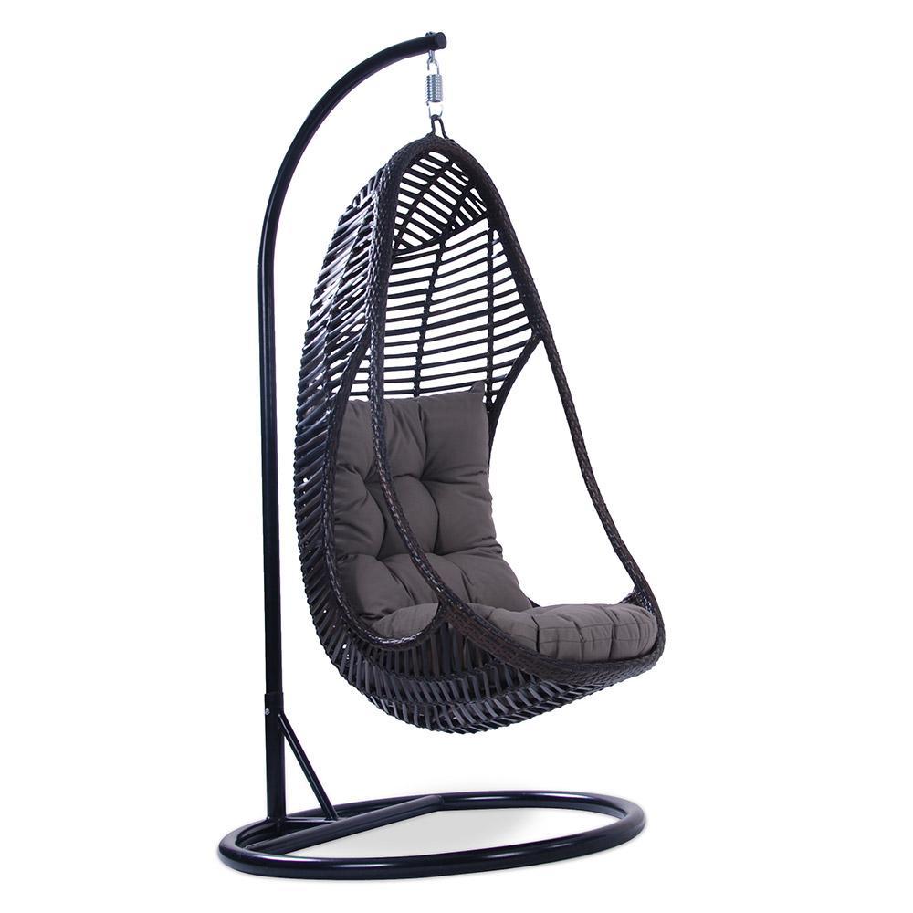 Gigi Wicker Outdoor Hanging Egg Chair - Textured Grey