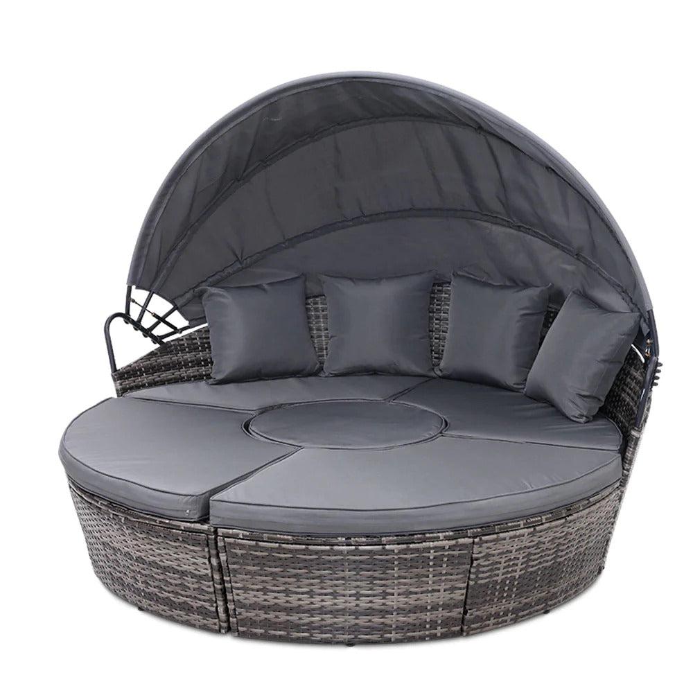 Dreobe Outdoor Day Bed Round Sofa - Grey