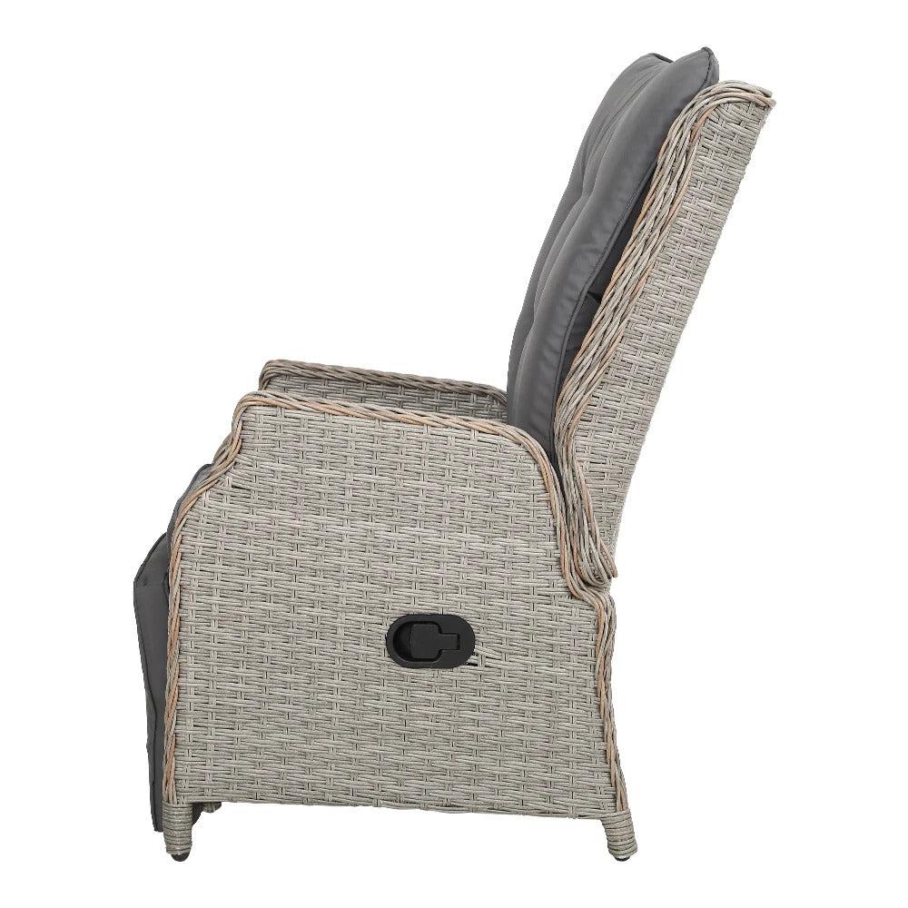 Dreobe Sun Lounge Setting Recliner Chair - Grey