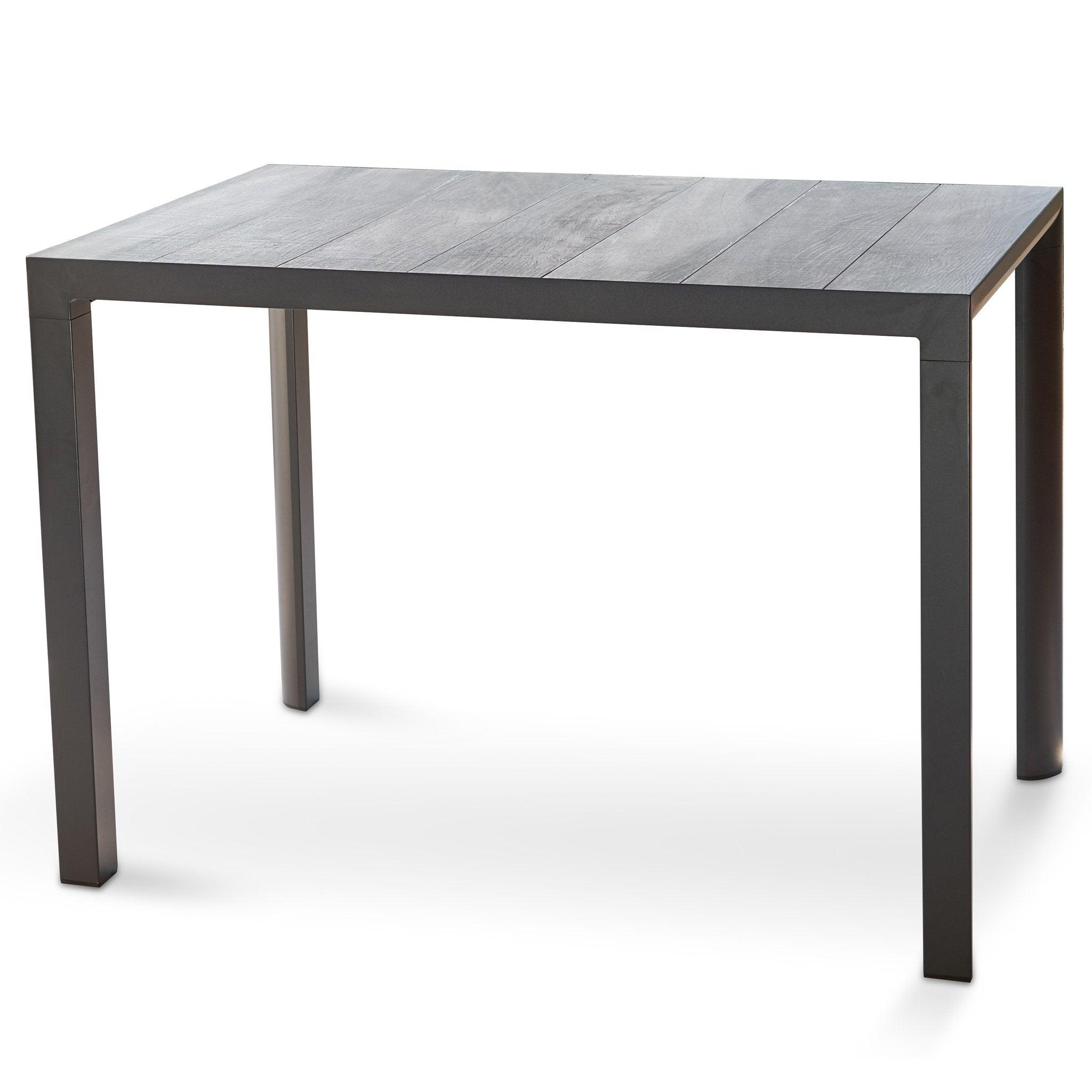 Memphis 1.4m Ceramic Wood Look Outdoor Bar Table - Charcoal