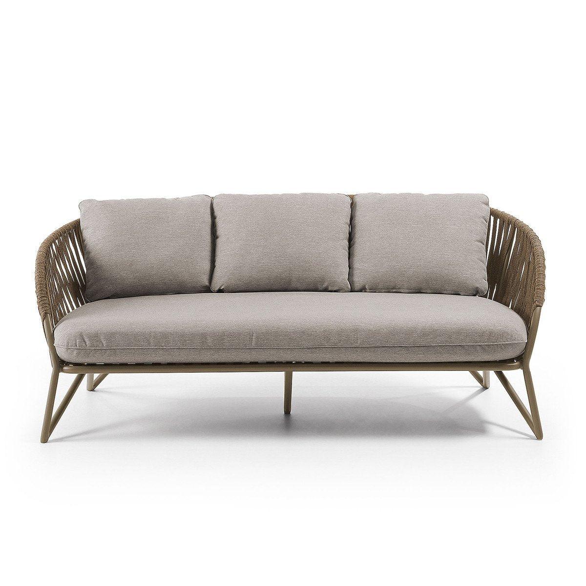 Branzie Fabric Outdoor Sofa - Brown