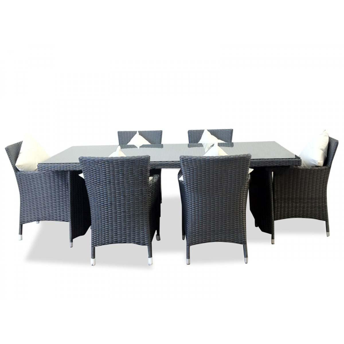 Hawaii Outdoor Dining Set - Rattan Wicker - Charcoal