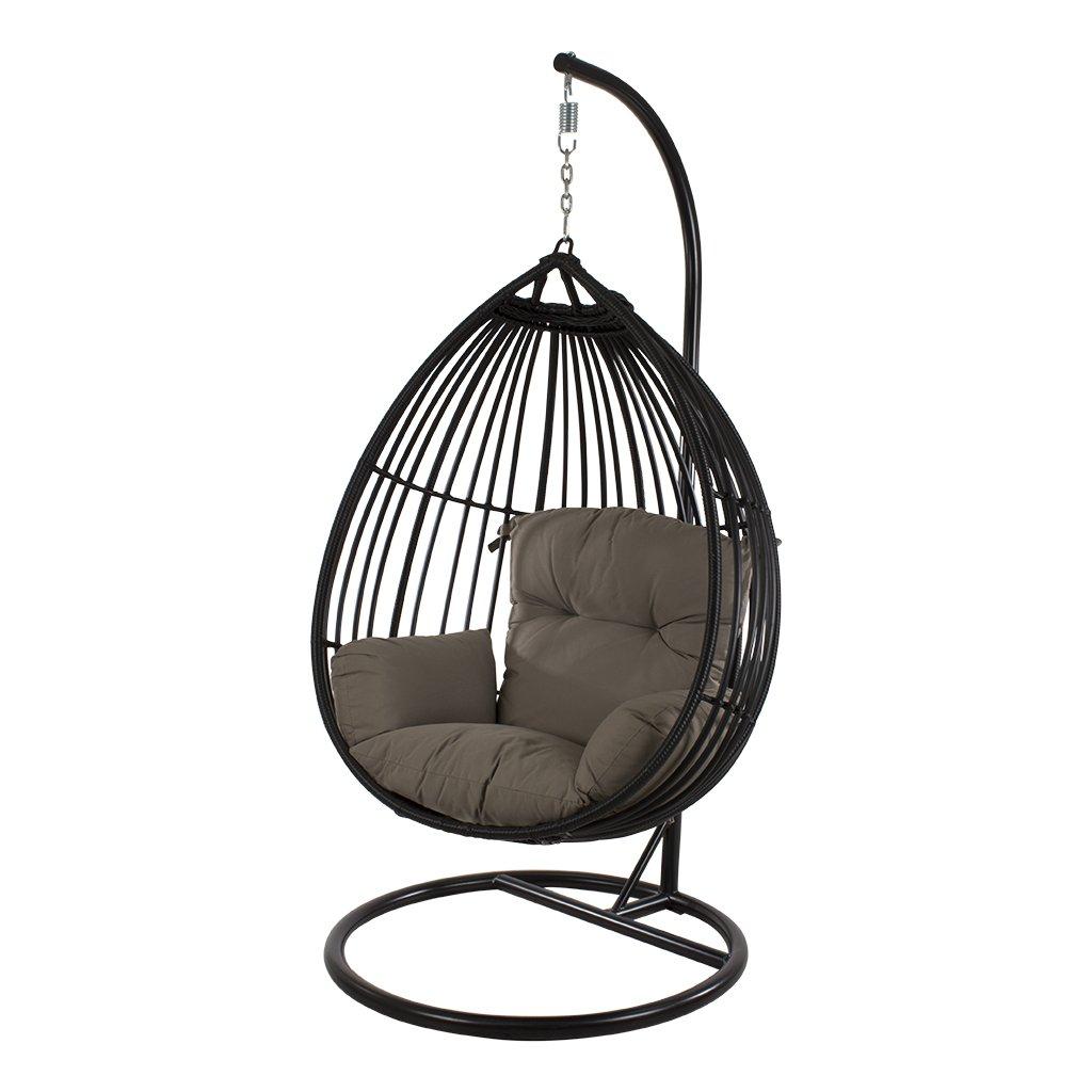 Koko Wicker Outdoor Hanging Egg Chair - Black