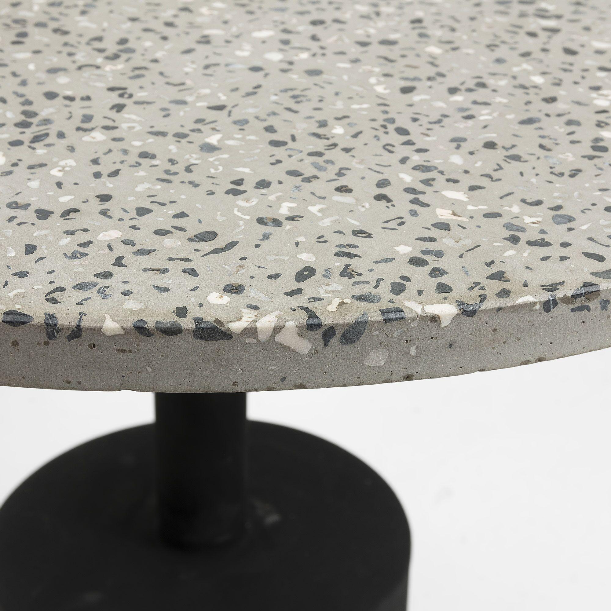 Melano Low Terrazzo Top Side Table - Black Base