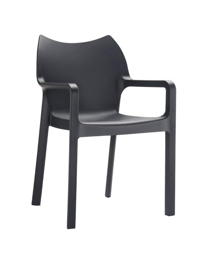 Dulce Indoor / Outdoor Dining Armchair - Black
