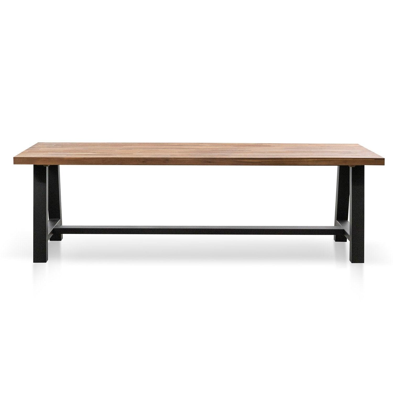 Ellis 2.5m Outdoor Dining Table - Natural Top and Black Base