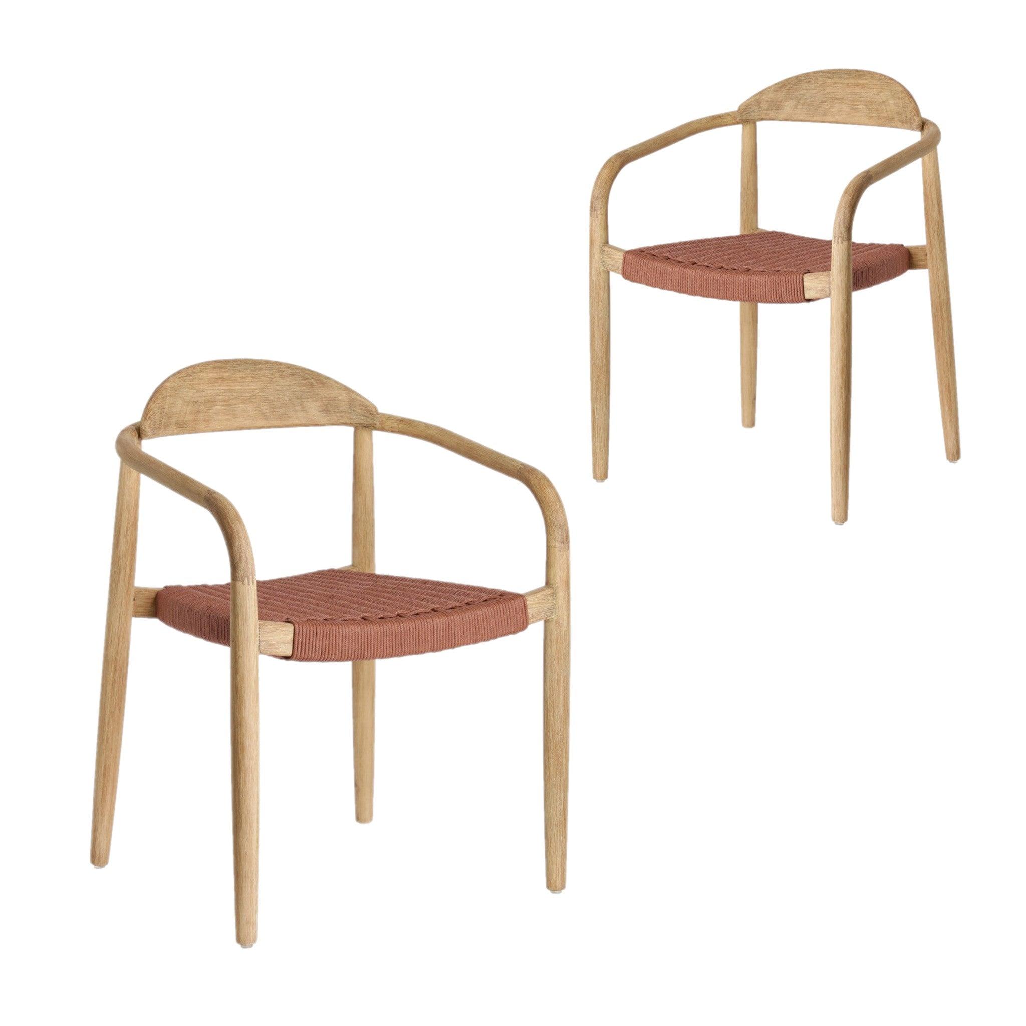 Glynis Eucalyptus Timber Dining Chair - Terracotta