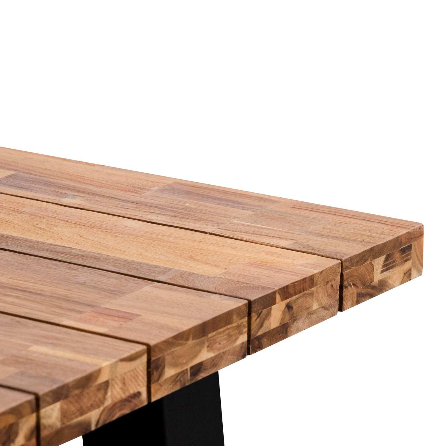 Ellis 2.5m Outdoor Dining Table - Natural Top and Black Base