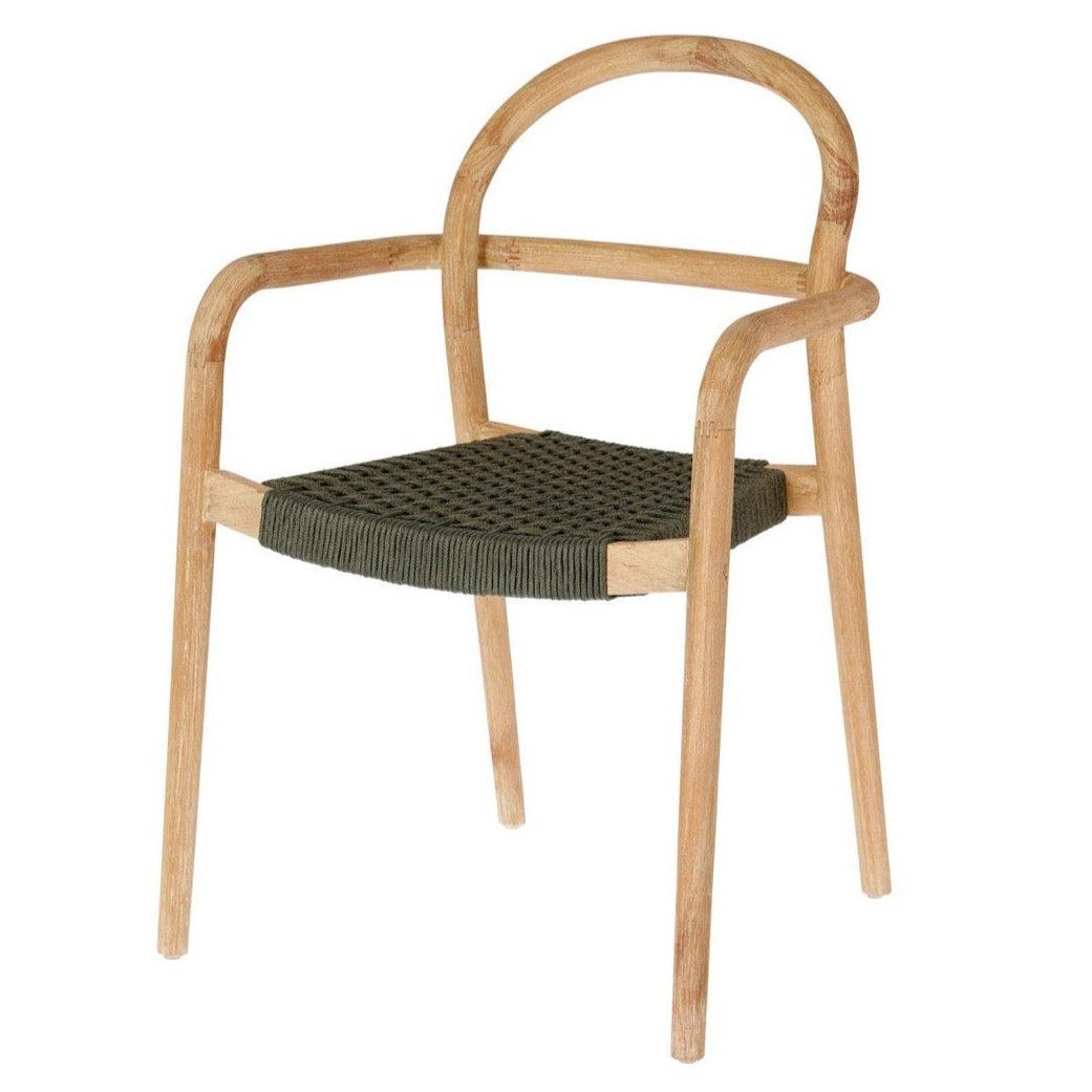 Sheryl Timber Dining Chair - Dark Green