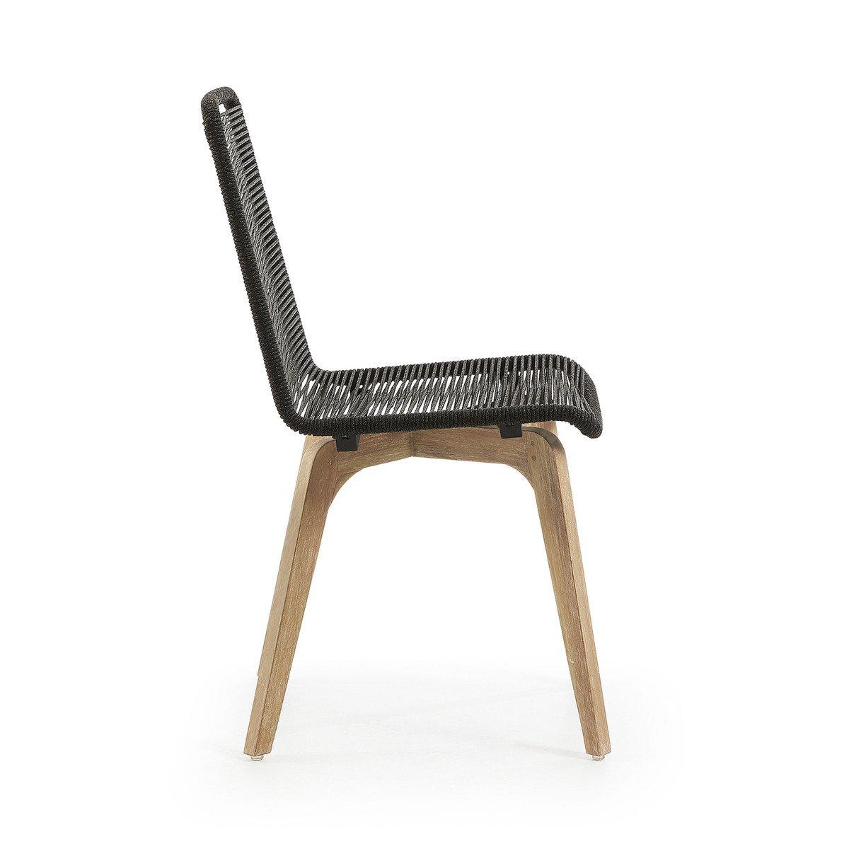 Glen Rope Solid Outdoor Dining Chair - Black