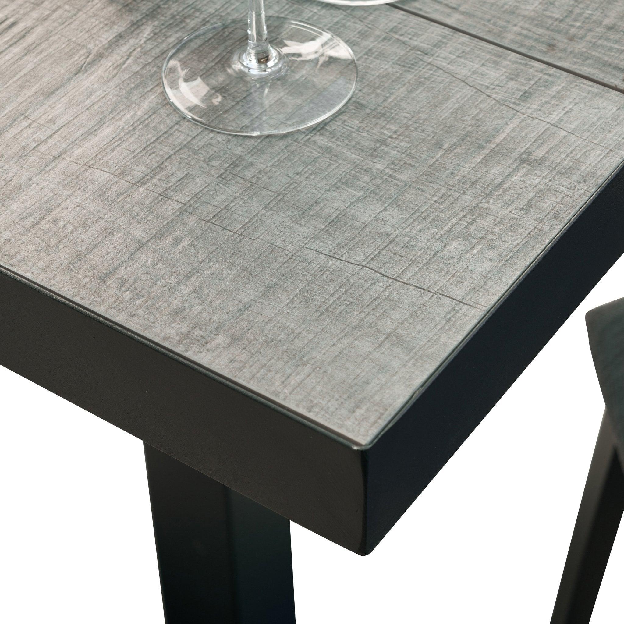 Memphis 1.4m Ceramic Wood Look Outdoor Bar Table - Charcoal