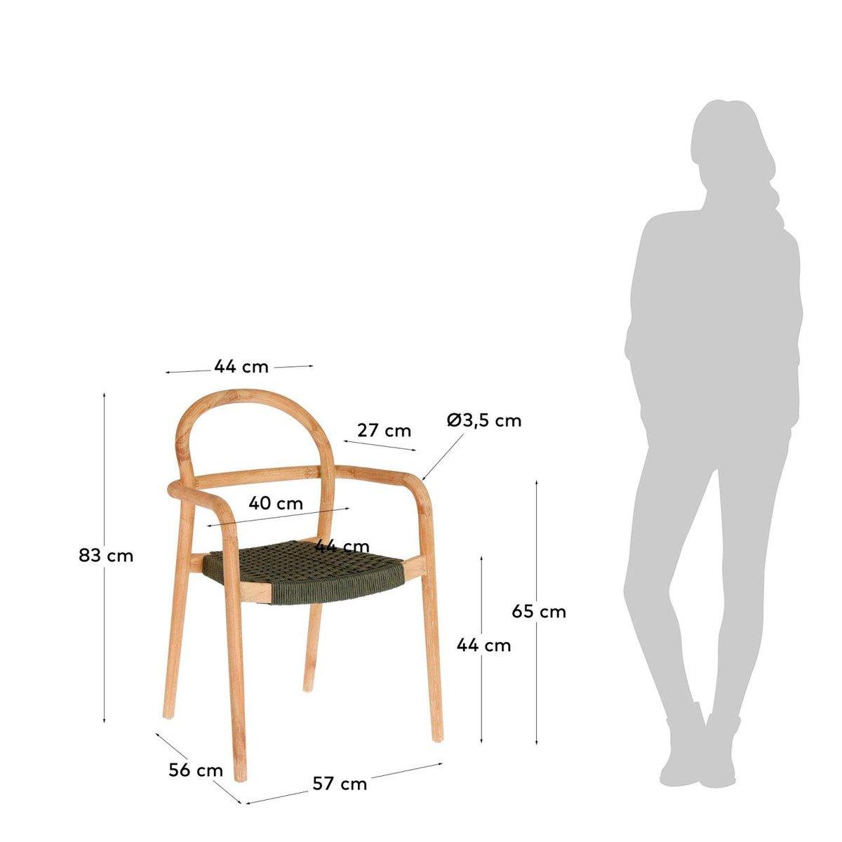 Sheryl Timber Dining Chair - Dark Green
