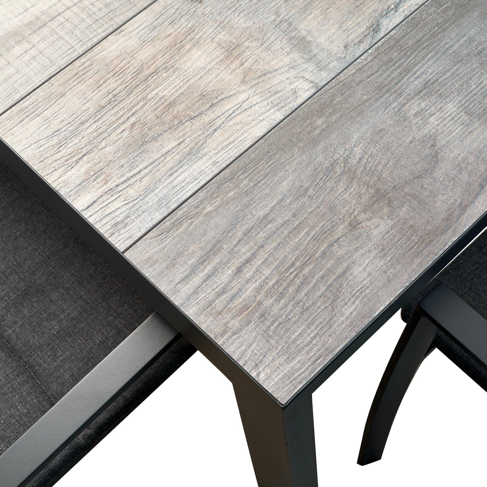 Memphis Carolina 1.4m Ceramic Outdoor Dining Set - Charcoal