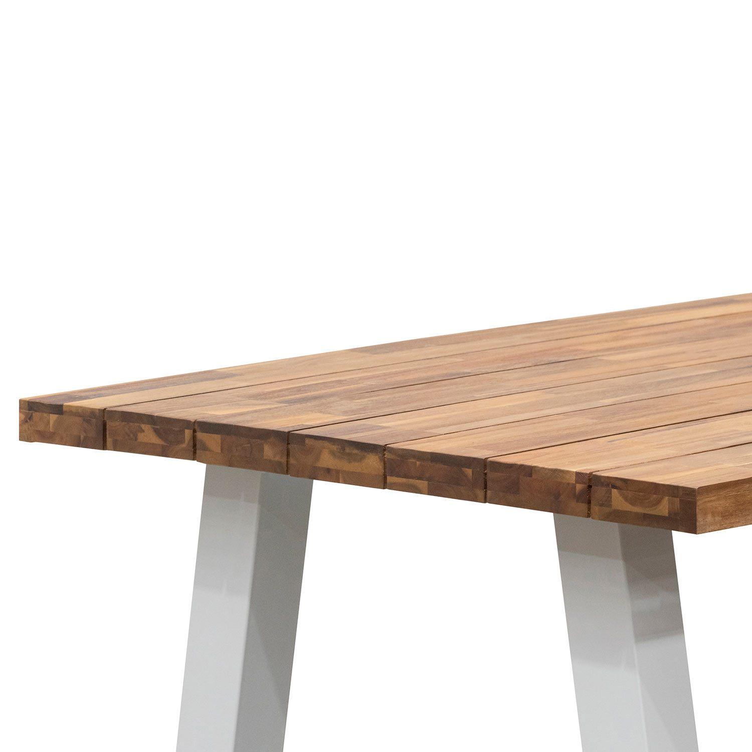 Ellis 2.5m Outdoor Dining Table - Natural Top and White Base