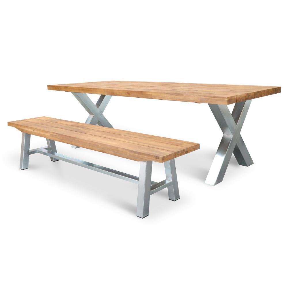 Kent 2.5m Outdoor Dining Table - Galvanized