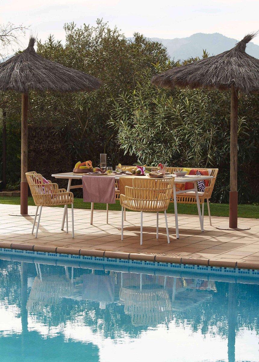 Robyn Acacia Timber Outdoor 200cm Dining Table - White