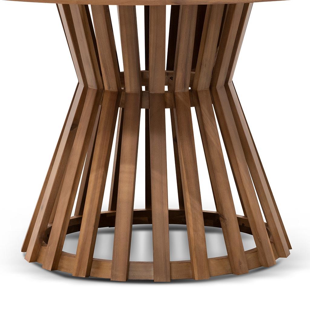 Renzo 1.35m Round Outdoor Dining Table - Natural Light