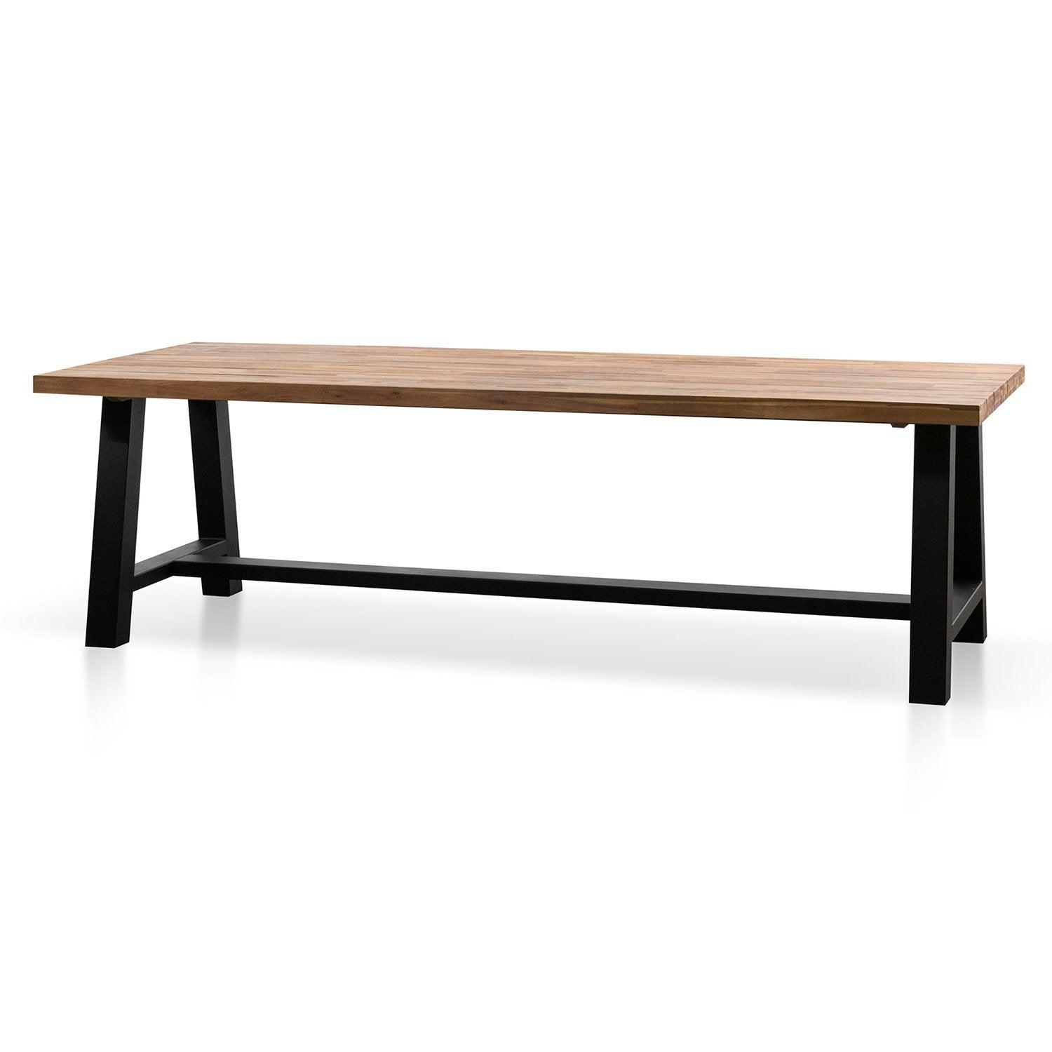 Ellis 2.5m Outdoor Dining Table - Natural Top and Black Base