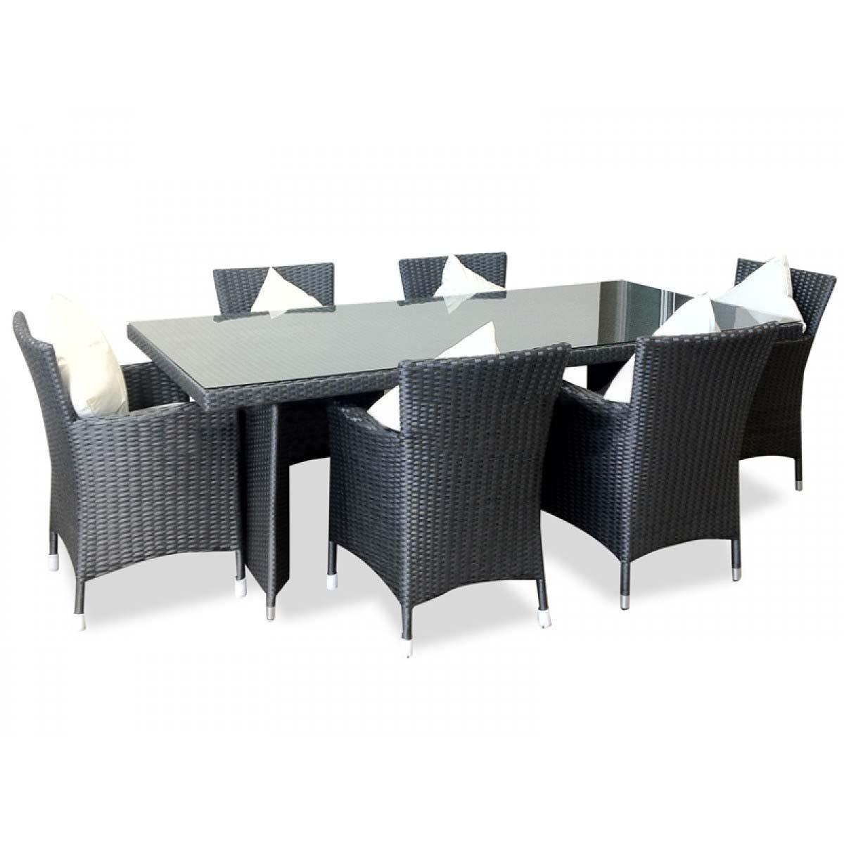 Hawaii Outdoor Dining Set - Rattan Wicker - Charcoal