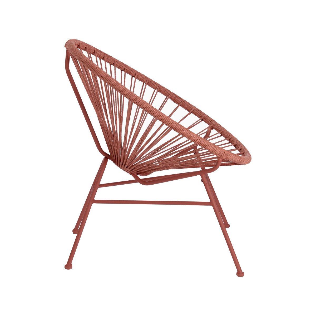 Sienna Rope Outdoor Lounge Chair - Coral