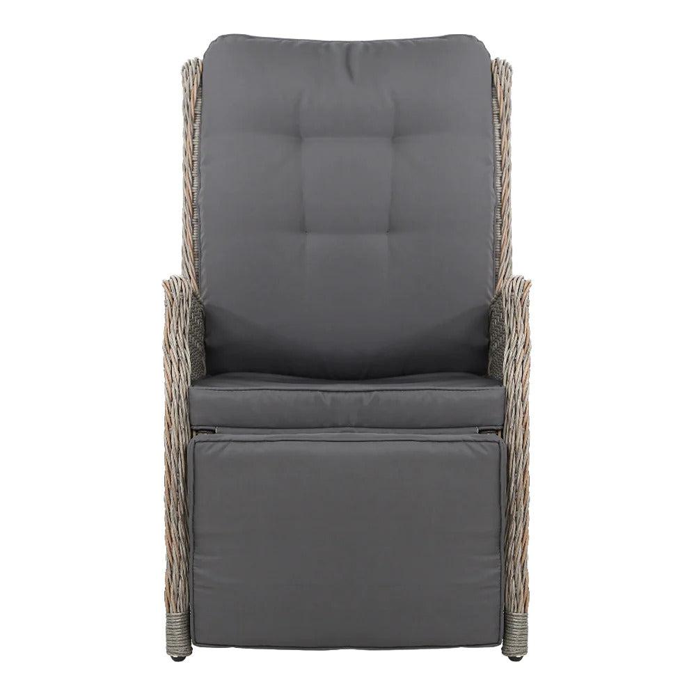 Dreobe Sun Lounge Setting Recliner Chair - Grey