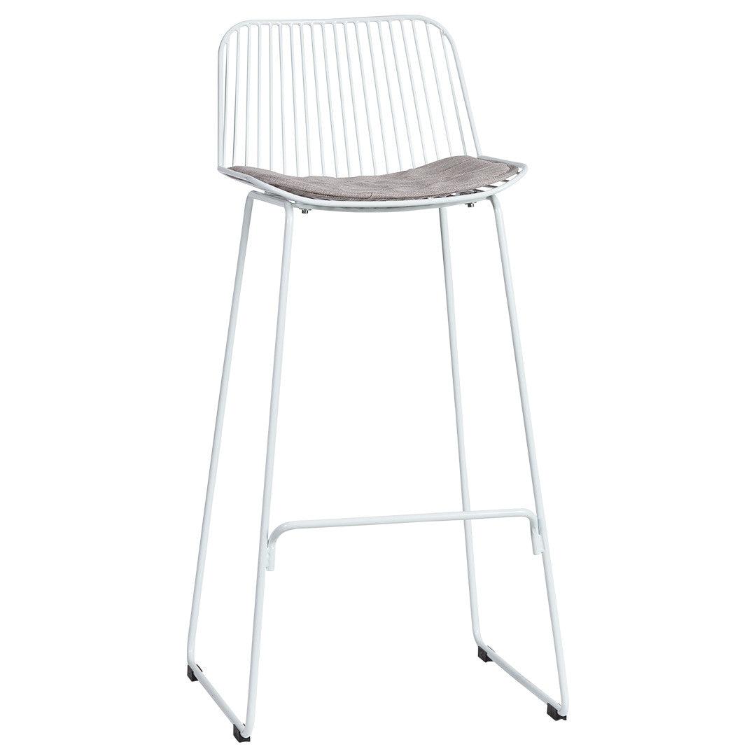 Set of 2 - Amir Steel Outdoor Barstool - White