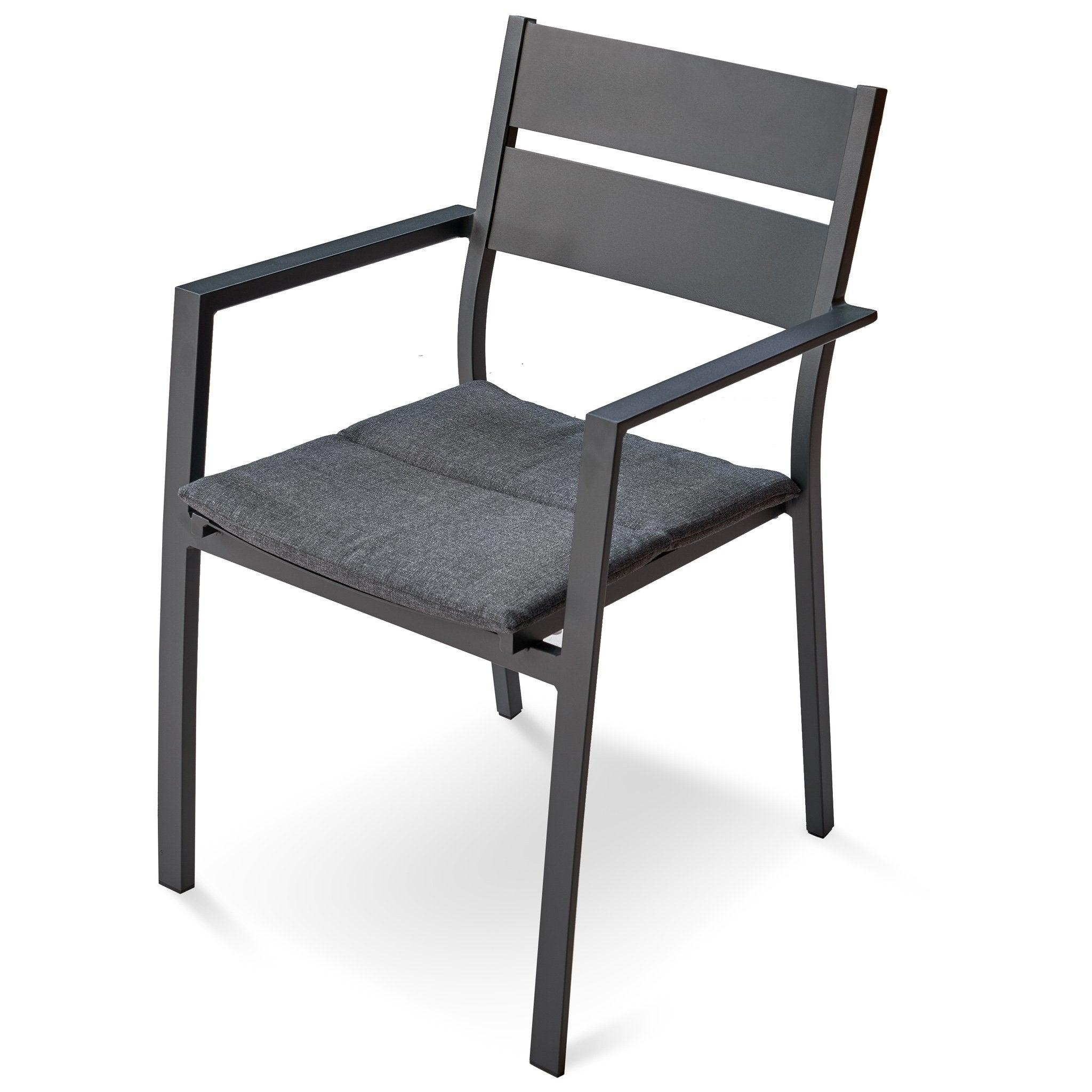 Memphis Carolina 1.4m Ceramic Outdoor Dining Set - Charcoal