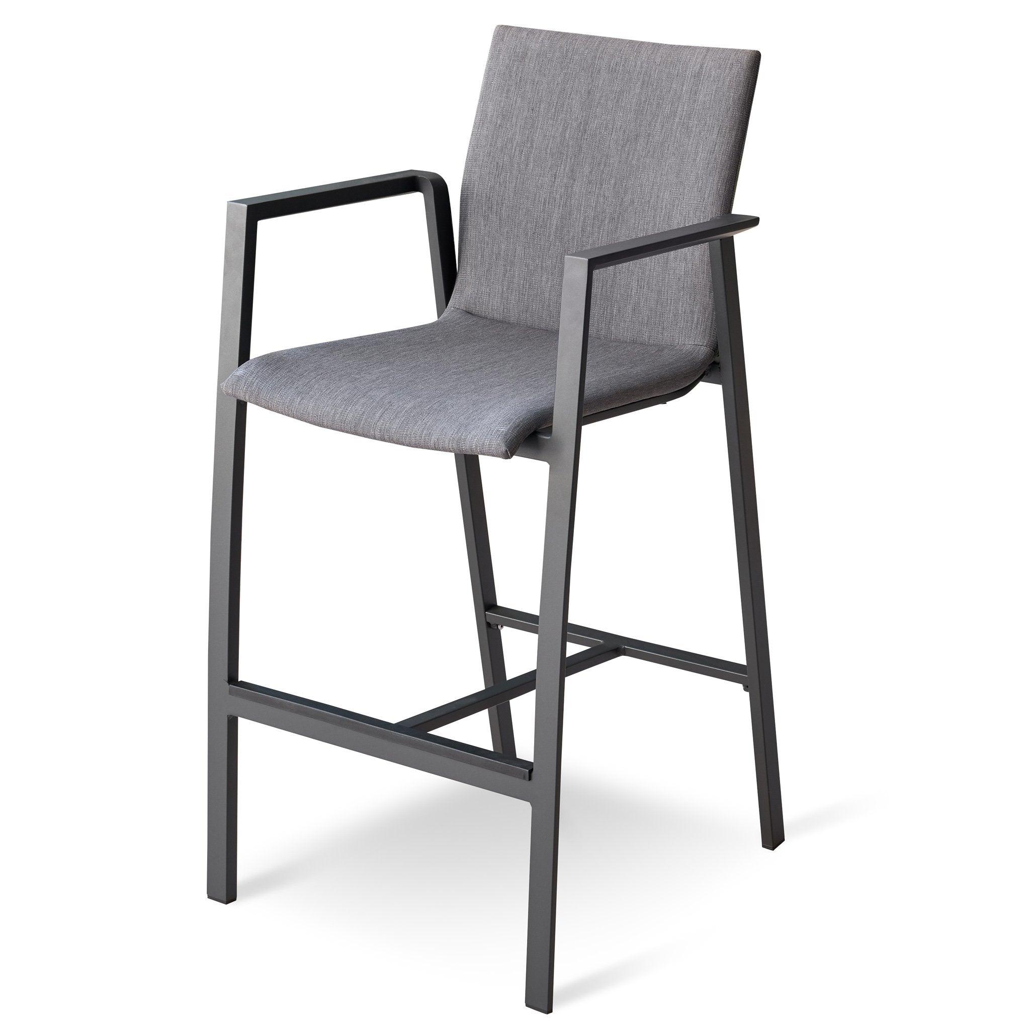 Memphis Bronte 1.4m Ceramic Outdoor Bar Dining Set - Charcoal