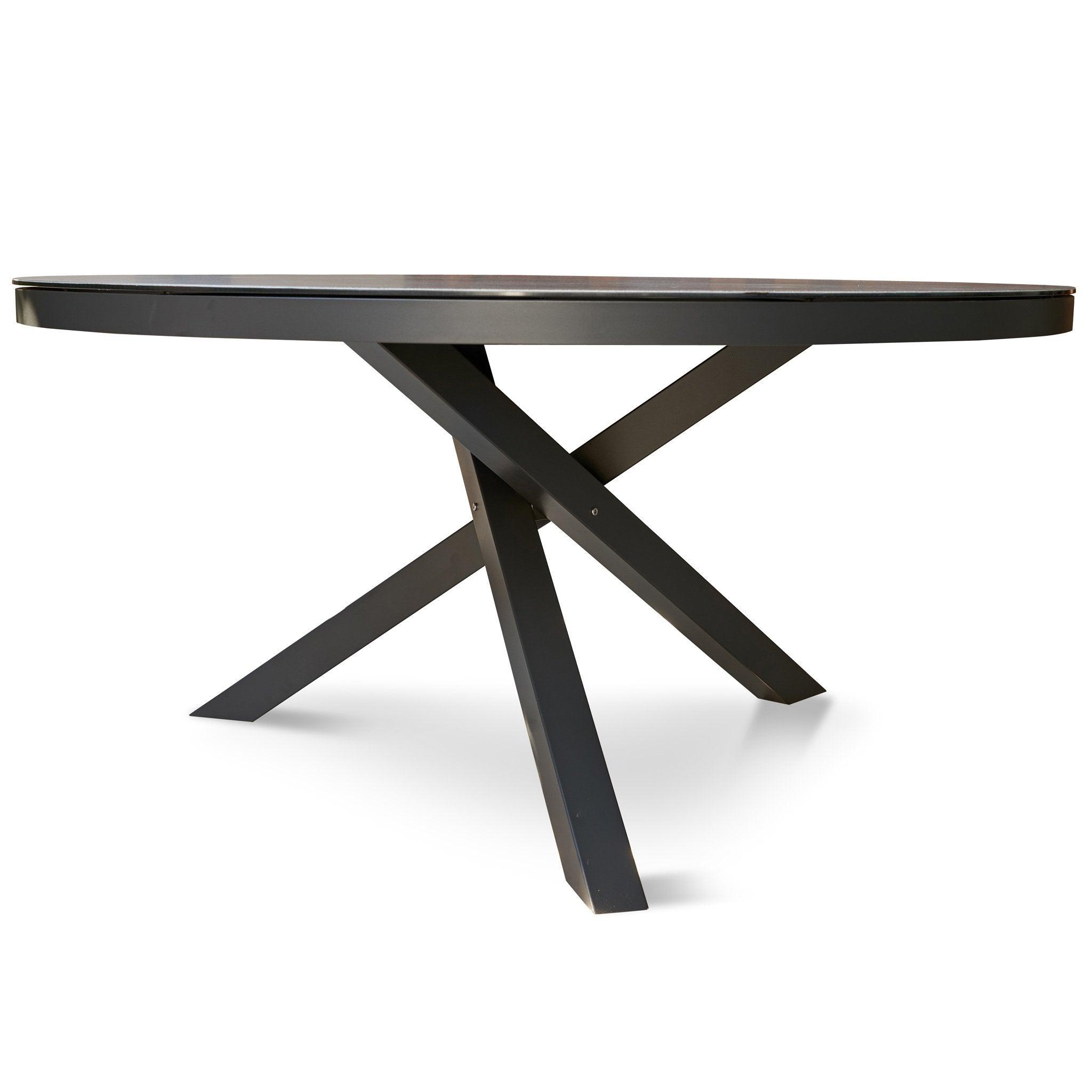 Apollo 150cm Round Ceramic Outdoor Dining Table - Charcoal