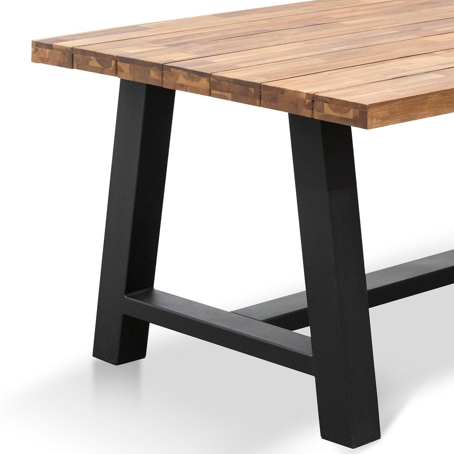 Ellis 2.5m Outdoor Dining Table - Natural Top and Black Base
