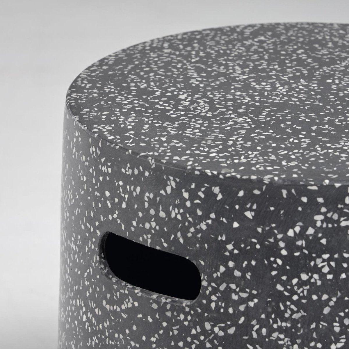 Jacque Terrazzo Outdoor Side Table - Speckled Charcoal