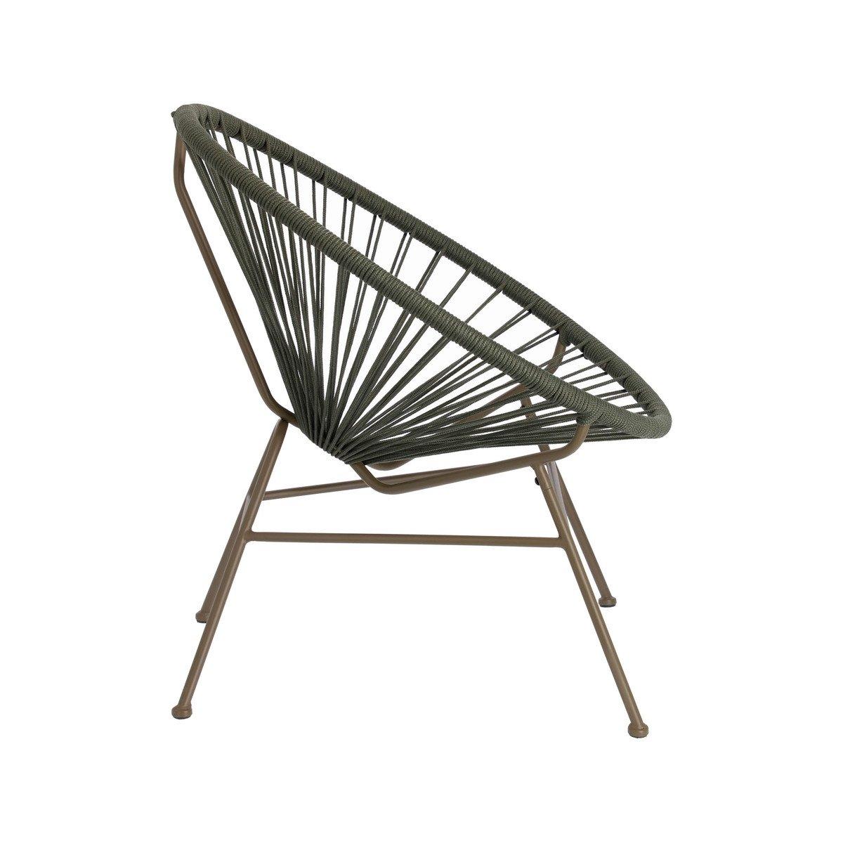 Sienna Rope Outdoor Lounge Chair - Dark Green