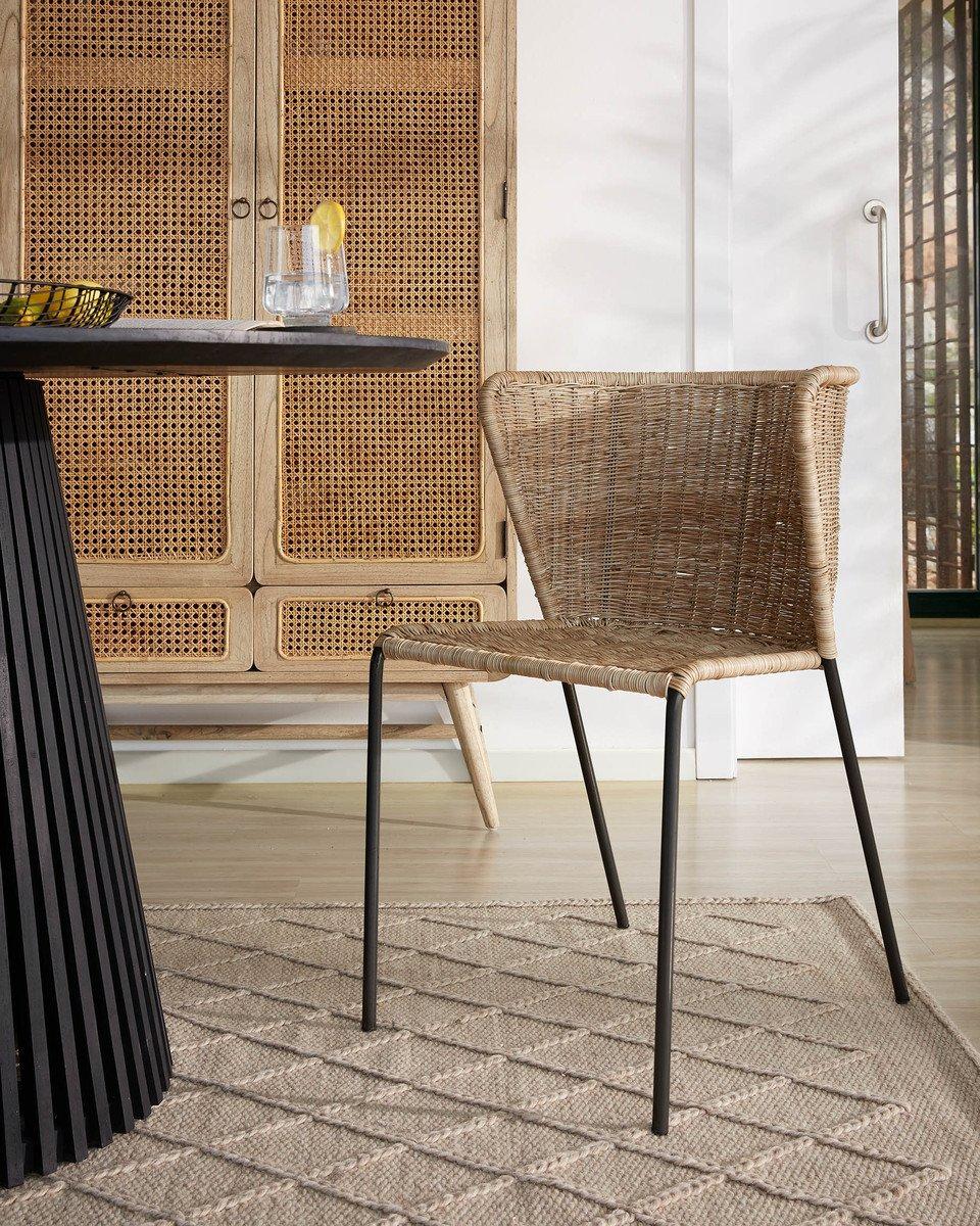 Fatima Rattan Outdoor Dining Chair - Natural